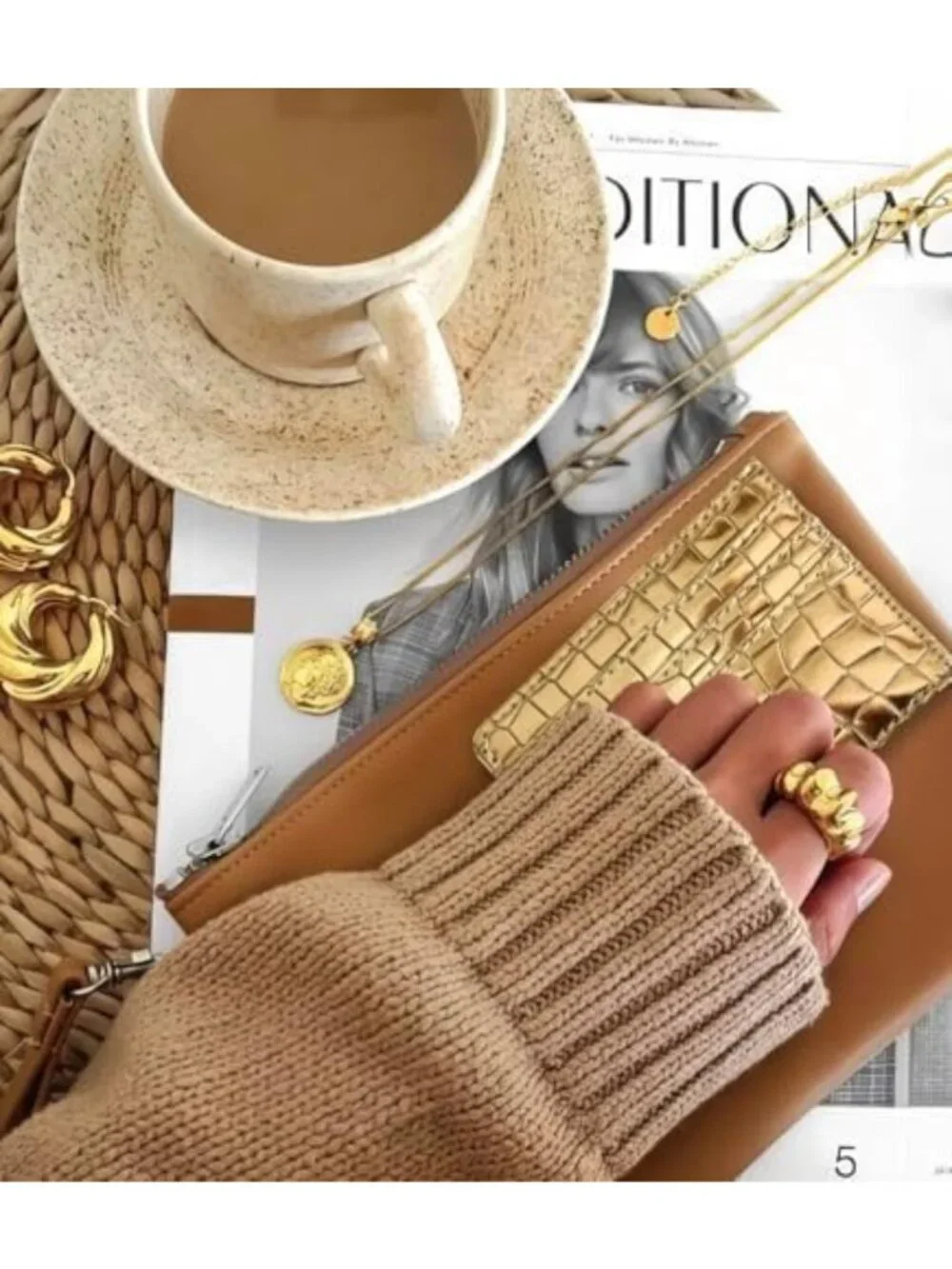 Sleek Metallic Gold Credit Card Holder Wallet | Slim Minimalist Design, Mirror